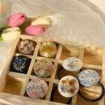 Autumn Embroidered Hair Ties - Flowers Button Hair Tie