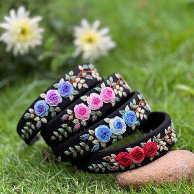 Rose Embroidered Headband