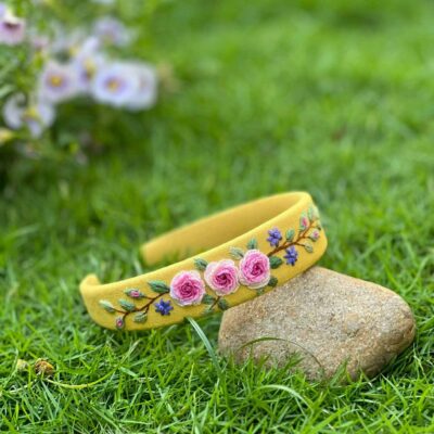 Rose Floral Embroidered Headband