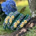 Rosette Embroidered Headband