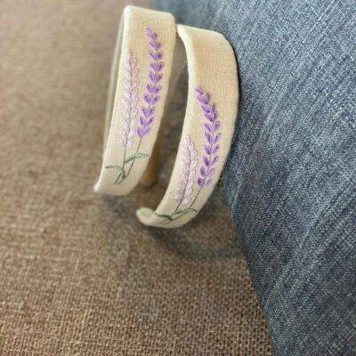 Lavender Embroidered Headband