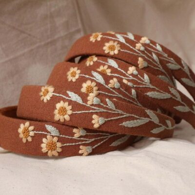 Daisy Embroidered Headband