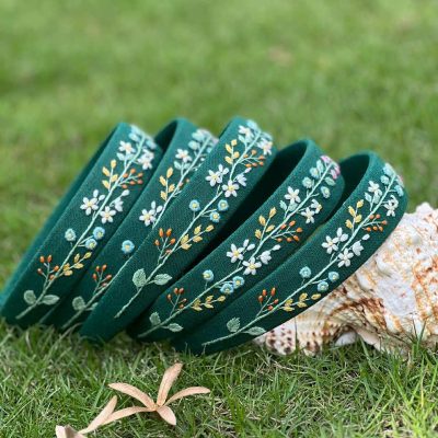 Handmade Embroidered Headband, Floral Hair Band, Comfortable No Headache Headband, Boho Hair Accessory for Women
