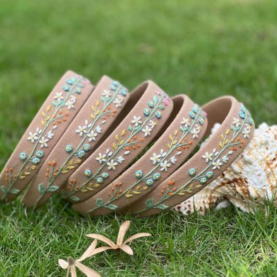 Embroidered Headband for Women, Floral Fabric Headband, Handmade Hair Accessory, Boutique Style Hair Band, Gift for Mom